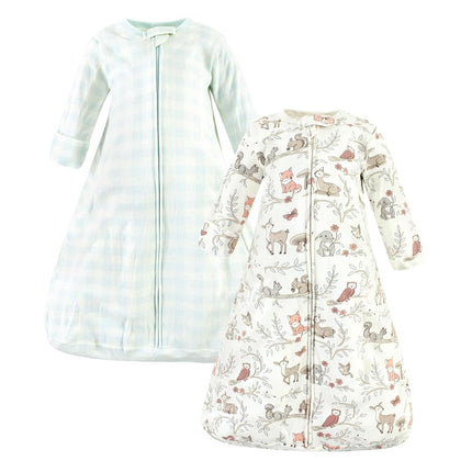 Saco de dormir, bolsa o manta de algodón de manga larga Hudson Baby para bebé, con diseño de animales del bosque, para niñas de 18 a 24 meses