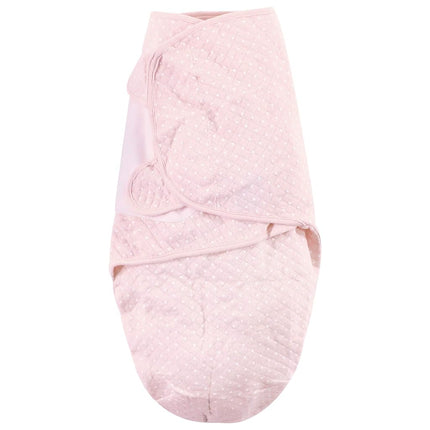 Lot de 3 couvertures d'emmaillotage en coton matelassé Hudson Baby unisexe pour bébé, Rose Safari, 0-3 mois