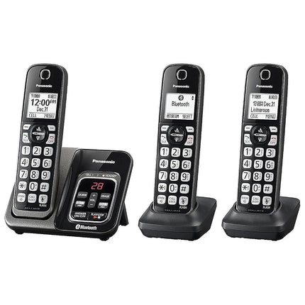 Link2Cell Bluetooth Cordless Phone with Voice Assist & Answering Machine (3 Handsets)