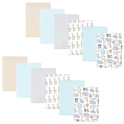 Hudson Baby Unisex Baby Flannel Burp Cloth 12pk, Kangaroo, One Size