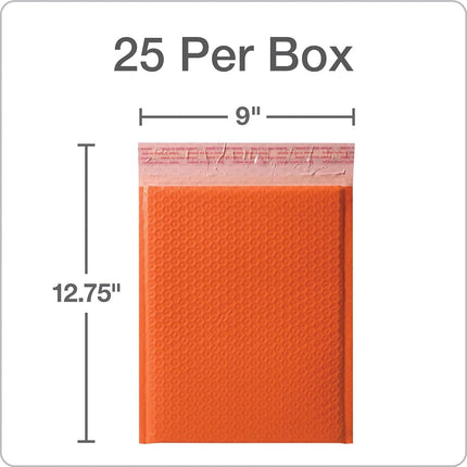 Enveloppes à bulles Quality Park, enveloppes d'expédition 8,25 x 11, enveloppes matelassées orange résistantes à l'eau, bande adhésive Redi-Strip, 25/boîte (QUA85868)