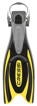 Cressi Frog Plus Open Heel Scuba Dive Fins (Made in Italy), Black/Yellow, L/XL-9.5/10.5