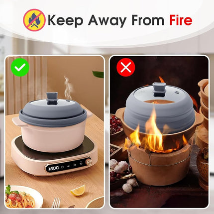 Microwave Splatter Cover 27cm, Collapsible Cookware Lid with Handle