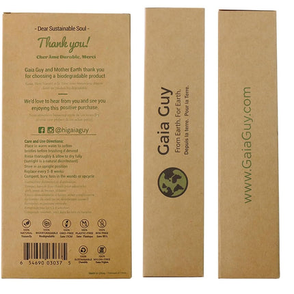 Natural Bristle Bamboo Toothbrush with Boar Bristles - Totally Biodegradable and Compostable - No Nylon Toothbrushes - Zero Waste 12-Pack