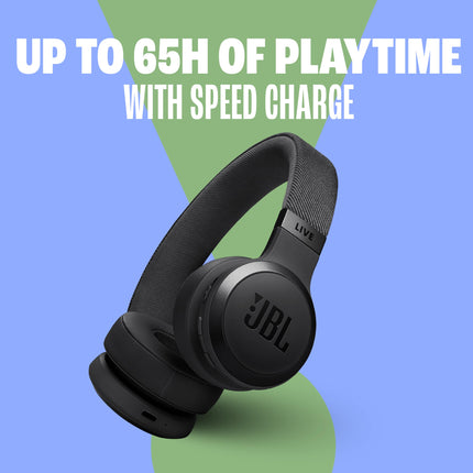 Auriculares inalámbricos de diadema JBL Live 670NC con cancelación de ruido adaptativa con Smart Ambient, hasta 65 horas de batería con carga rápida, ligeros, cómodos y plegables (negro)
