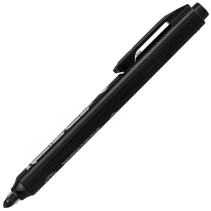 Permanent Retractable Marker Slim Type, 4.5mm Bullet Point, Black Ink, Box of 12