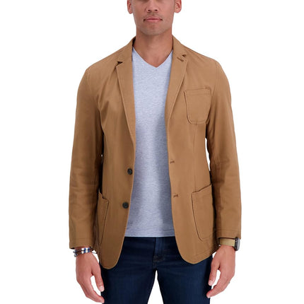 Haggar Men's Smart Wash Performance Blazer & Jackets, Toast, 44-46 Regular