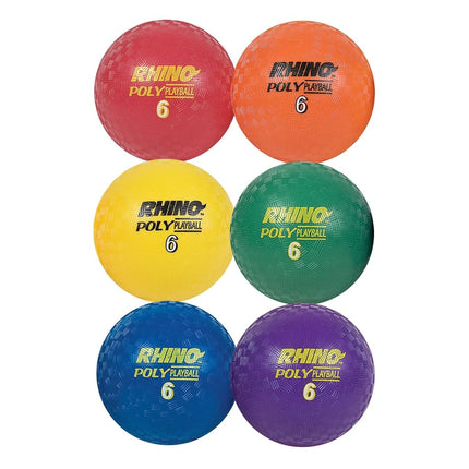 Champion Sports PX6SET Rhino Poly Playground Ball Set, Multicolored, 6" Diameter