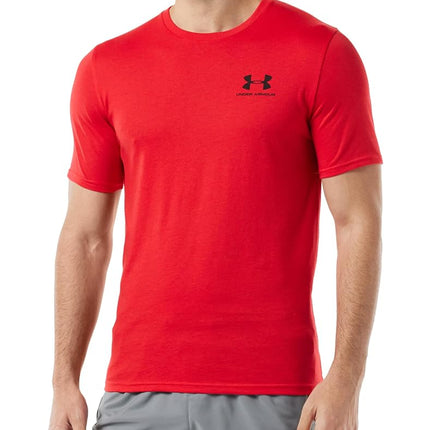 Camiseta de manga corta Under Armour Sportstyle Left Chest para hombre, rojo (600)/negro, grande alta