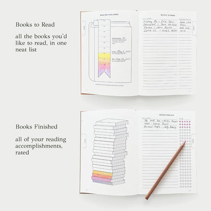 KUNITSA CO. The Reading Journal - 52 reviews. Book Journal for Book Lovers & Readers. Review and Track Your Reading (Beige)