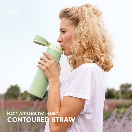 Simple Modern Mesa Loop Water Bottle with Straw | 24oz Cup Holder Friendly Insulated Stainless Steel Bottles for Travel, Sports and School | Coconut