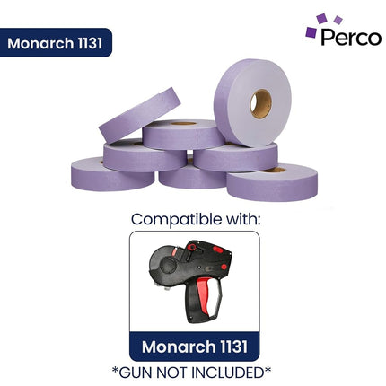 Perco Red Pricing Labels for Monarch 1131 Pricing Gun – 4 Sleeve, 80,000 Price Gun Labels – with Bonus Ink Rolls