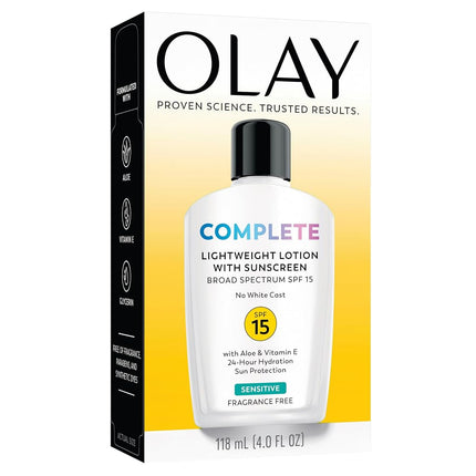 Olay Complete all day moisturizer with sunscreen SPF 15 -sensitive- 4oz (2-pack) by Olay [Beauty]