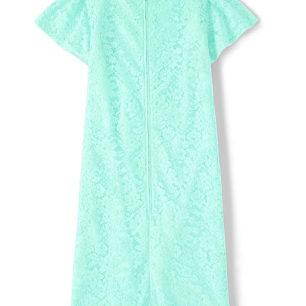 The Children's Place Robe Courte de Fille à Manches Courtes, Dentelle Aqua - Adulte, Grande