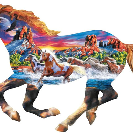 Masterpieces Contours RUNNING HORSE - 1000 piece shaped jigsaw puzzle