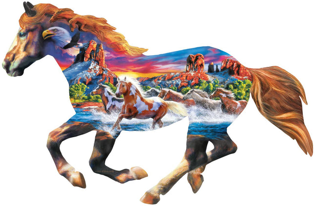 Masterpieces Contours RUNNING HORSE - 1000 piece shaped jigsaw puzzle