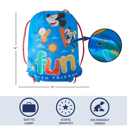 Idea Nuova Mickey Mouse 2 Piece Slumber Set with Sling Bag and Sleeping Bag, 54"x30"