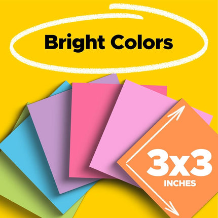 Post-it Super Sticky Notes 654-15SSAP, 3 in x 3 in (76 mm x 76 mm)