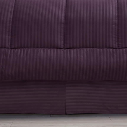 Sweet Home Collection 2 Pillowcases & 2 Shams & Bed Skirt All Season Warmth, Fine Double Brushed Microfiber/100% Fiber Fill, Dobby Purple, Queen