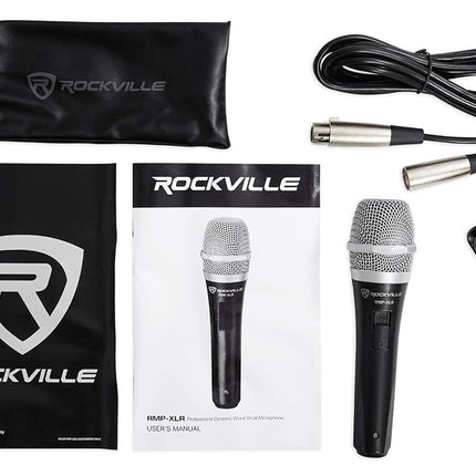 Rockville RMP-XLR Dynamic Cardiod Professional Microphone W/10' XLR Cable + Clip