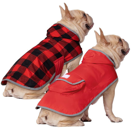 HDE Reversible Dog Raincoat Hooded Slicker Poncho 