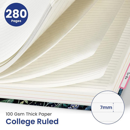 Taja Spiral Notebooks for Work 5 Subject Notebook with Removable Dividers