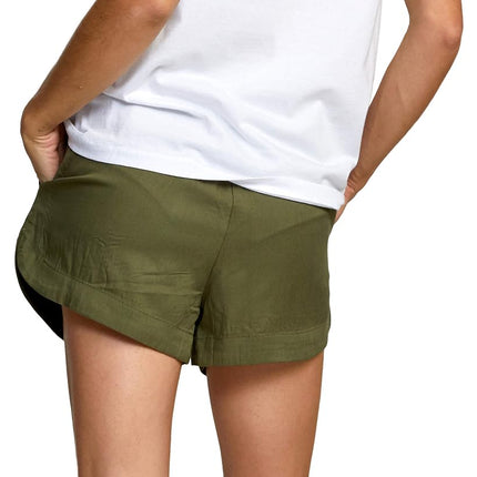 RVCA Women's Grounded Short Casual, Dark Moss, S