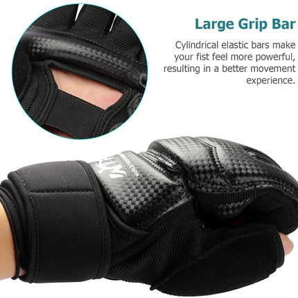 Punch Bag Training Gloves, LangRay Taekwondo Karate Gloves for Sparring Martial Arts Boxing Training for Adults and Kids,Black M