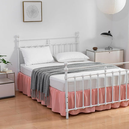 Xuan dian Bed Skirt Full Size Ruffled Bed Skirts with Split Corners