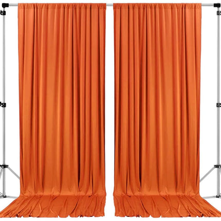 AK TRADING CO. 10 feet x 10 feet Polyester Backdrop Drapes Curtains Panels with Rod Pockets - Wedding Ceremony Party Home Window Decorations - Orange