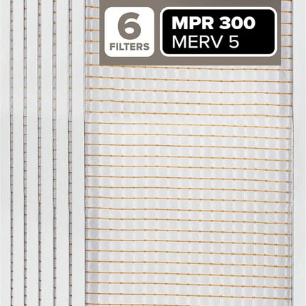 Filtrete 14x20x1 Filtro de aire MPR 300 MERV 5, filtro de horno básico Clean Living Basic Dust, paquete de 6 (Dimensiones exactas 13.81x19.81x0.81)