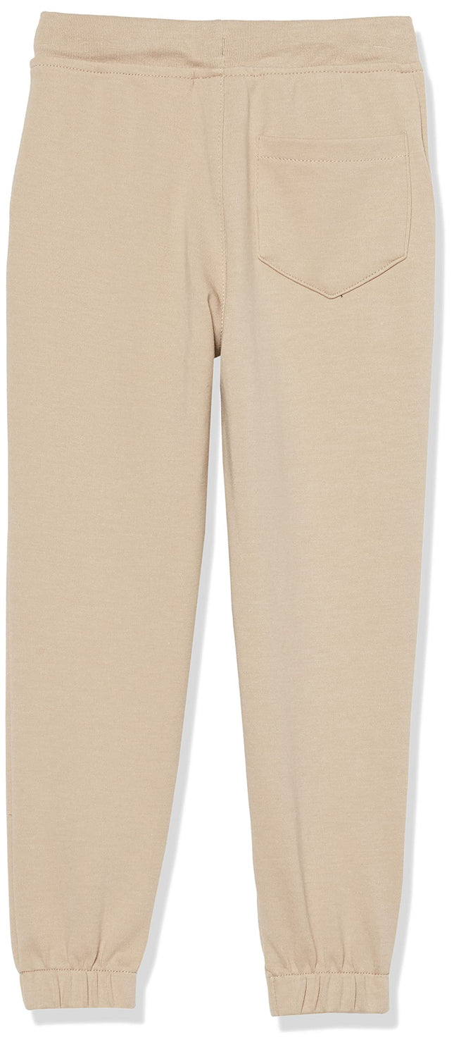 Nautica Girls' School Uniform Jogger Pants, Elastic Waistband with Drawstring Closure, Stretch Performance Fabric, Khaki, 5