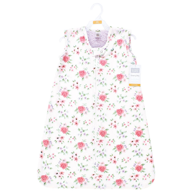 Saco de dormir de felpa de piel sintética unisex Hudson Baby, manta ponible, estampado floral vintage, de 12 a 18 meses