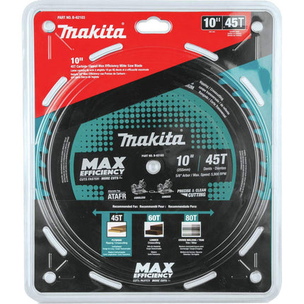 Lame de scie à onglet à pointe carbure Makita B-62103 254 mm, 45 dents, efficacité maximale