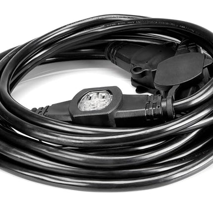 Hosa Power Distribution Cord, 6 X NEMA 5-15R to NEMA 5-15P, 14 AWG x 3 OFC, 30 ft