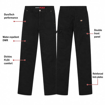 Dickies Women's Flex Duratech Straight Fit Pants, Black, 4