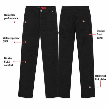 Dickies Women's Flex Duratech Straight Fit Pants, Black, 10