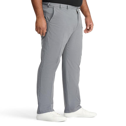IZOD Men's Big and Tall Performance Stretch Flat Front Pant Casual, Smoked Pearl, 44W x 36L