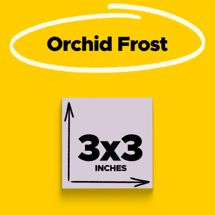 Post-it Super Sticky Notes, 3x3 in, 5 Pads, 90 Sheets/Pad, 450 Total Sheets, 2X The Sticking Power, Orchid Frost Lavender