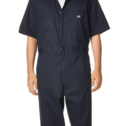 Dickies Men's Flex Short Sleeve Coverall Work Utility, Dark Navy V1, MTL