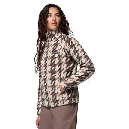 Columbia womens Benton Springs Printed Full Zip, Dark Stone/Twills, XXL