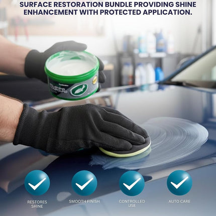 Turtle Wax Polishing Compound (10.5oz) Bundle with Microfiber Applicator Pads (2pk) for Restoring Car Paint and Removing Surface Imperfections — Gift Set (2 Items)