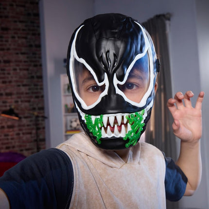 Marvel Spider-Man Venom Glow-in-the-Dark Mask with 10+ Sounds & Phrases, Interactive Roleplay Costume Accessory for Kids, Superhero Cosplay & Dress-Up Toy for Boys & Girls Ages 5+