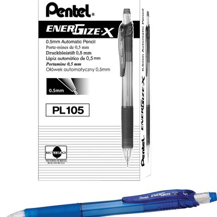 EnerGize X Mechanical Pencil, 0.5 mm, Blue Barrel, Dozen