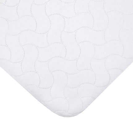 American Baby Company Waterproof Embossed Quilt-Like Flat Crib Protective Pad Cover, White