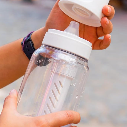 LifeStraw Go Series BPA-Free Water Bottle with Water Filter 1 Litre for Travel and Daily Use Removes Bacteria, Parasites, Microplastics and Improves Taste, Polar White (White)