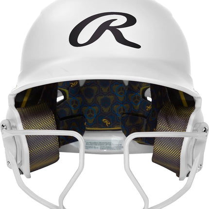 Rawlings | MACH HI-VIZ Fastpitch Softball Batting Helmet | Face Guard Attached | White | Senior - 6 7/8" - 7 5/8"
