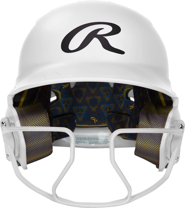 Rawlings | MACH HI-VIZ Fastpitch Softball Batting Helmet | Face Guard Attached | White | Junior - 6 3/8" - 7 1/8"