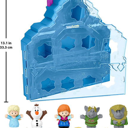 Fisher-Price Little People Juguete para niños pequeños de Disney Frozen, estuche de castillo portátil con figuras para juegos de imitación, para niños de 18 meses en adelante
