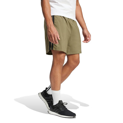 adidas Men's Essentials 3-Stripes Chelsea 7-Inch Shorts, Olive Strata/Black, Small Tall
